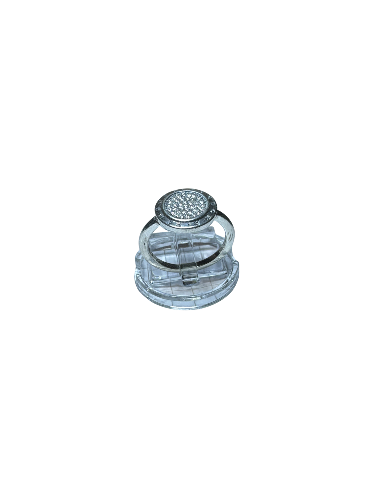 Anillo tipo sello pave circular