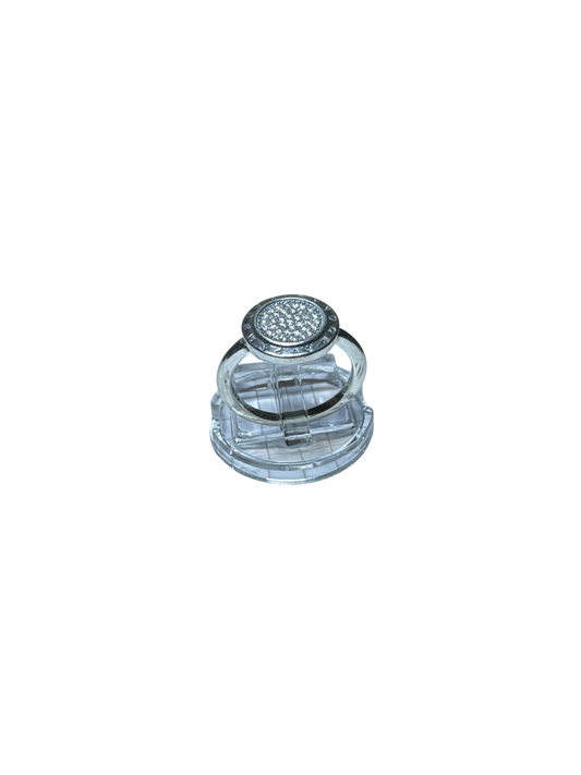 Anillo tipo sello pave circular