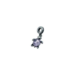 Dije o charm tortuga de mar rosa de cristal murano