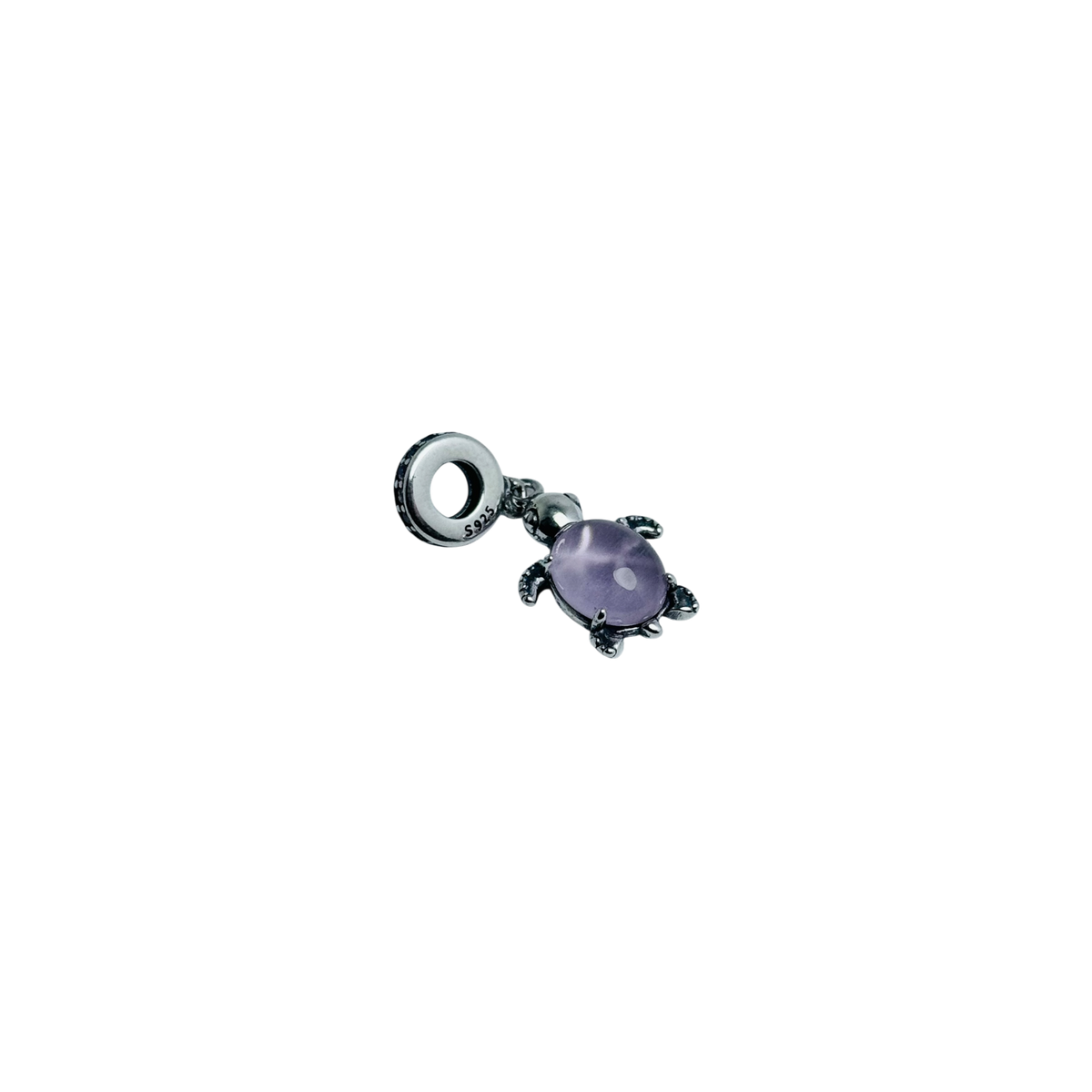 Dije o charm tortuga de mar rosa de cristal murano