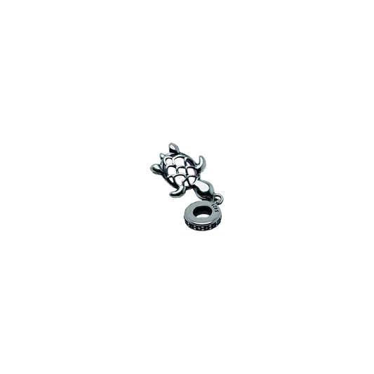 Dije o charm tortuga de mar rosa de cristal murano