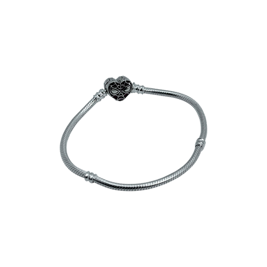 Pulsera pandora semirigida broche corazon spider-man