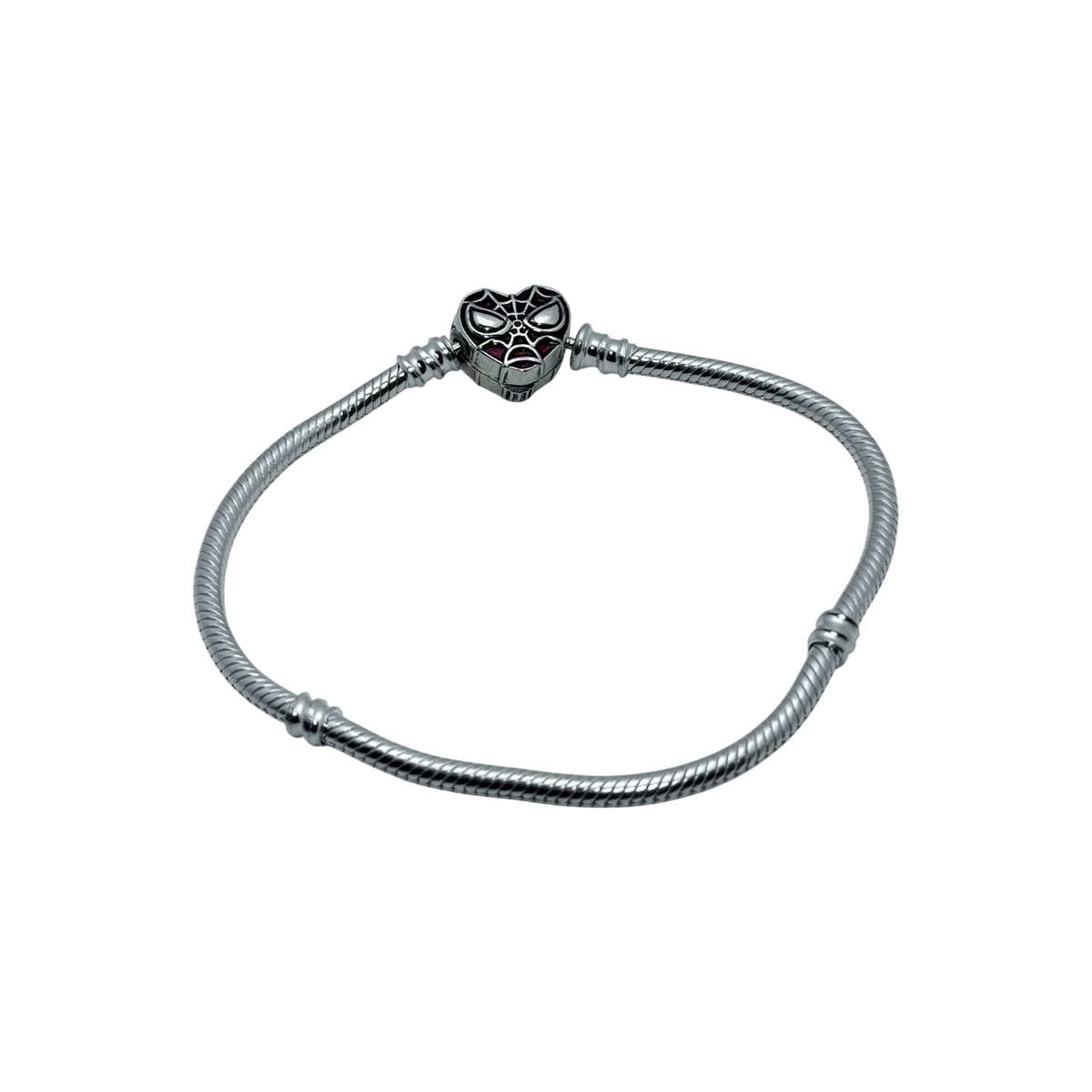 Pulsera pandora semirigida broche corazon spider-man