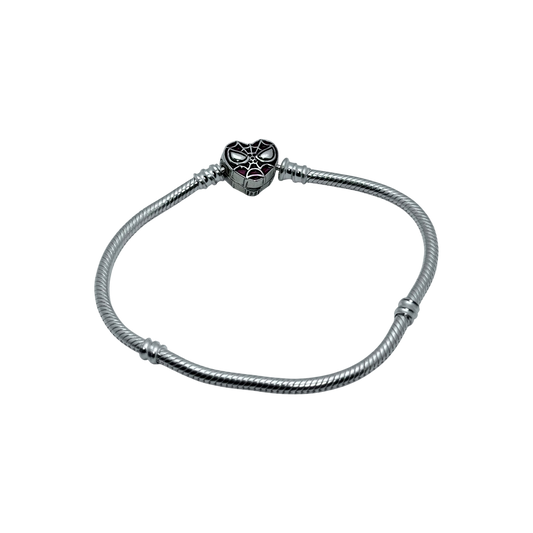 Pulsera pandora semirigida broche corazon spider-man