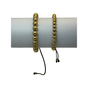2x Pulsera tejida balines dorados