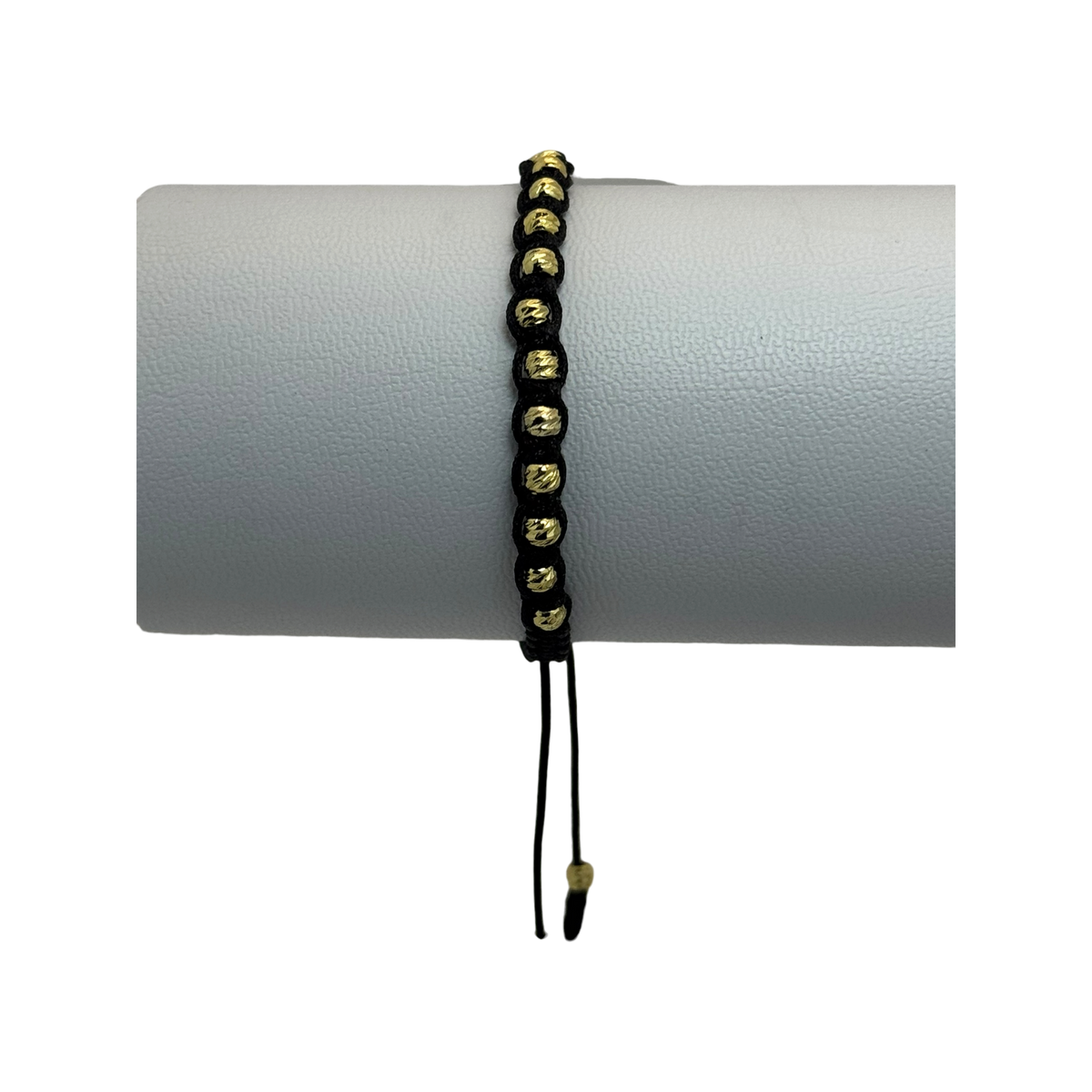 Pulsera tejida balin diamantado graduable