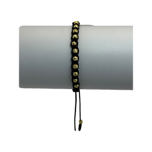 Pulsera tejida balin diamantado graduable