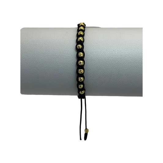 Pulsera tejida balin diamantado graduable
