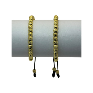 Pulseras tejidas balines diamantados graduable