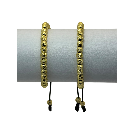 Pulseras tejidas balines diamantados graduable