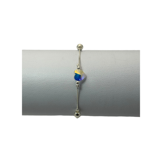Pulsera zircon en forma de corazon