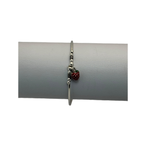 Pulsera semirrígida colgante de fresa