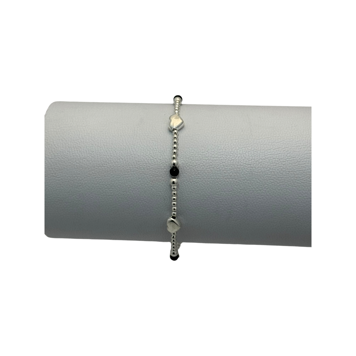 Pulsera semirigida micro balines de 3 corazones