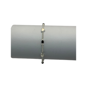 Pulsera semirigida micro balines de 3 corazones