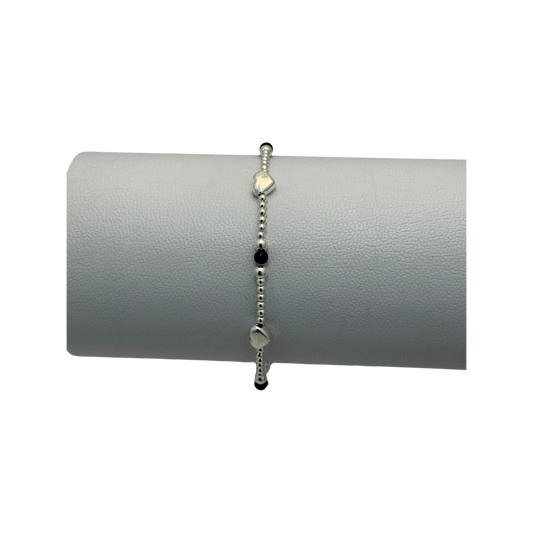 Pulsera semirigida micro balines de 3 corazones