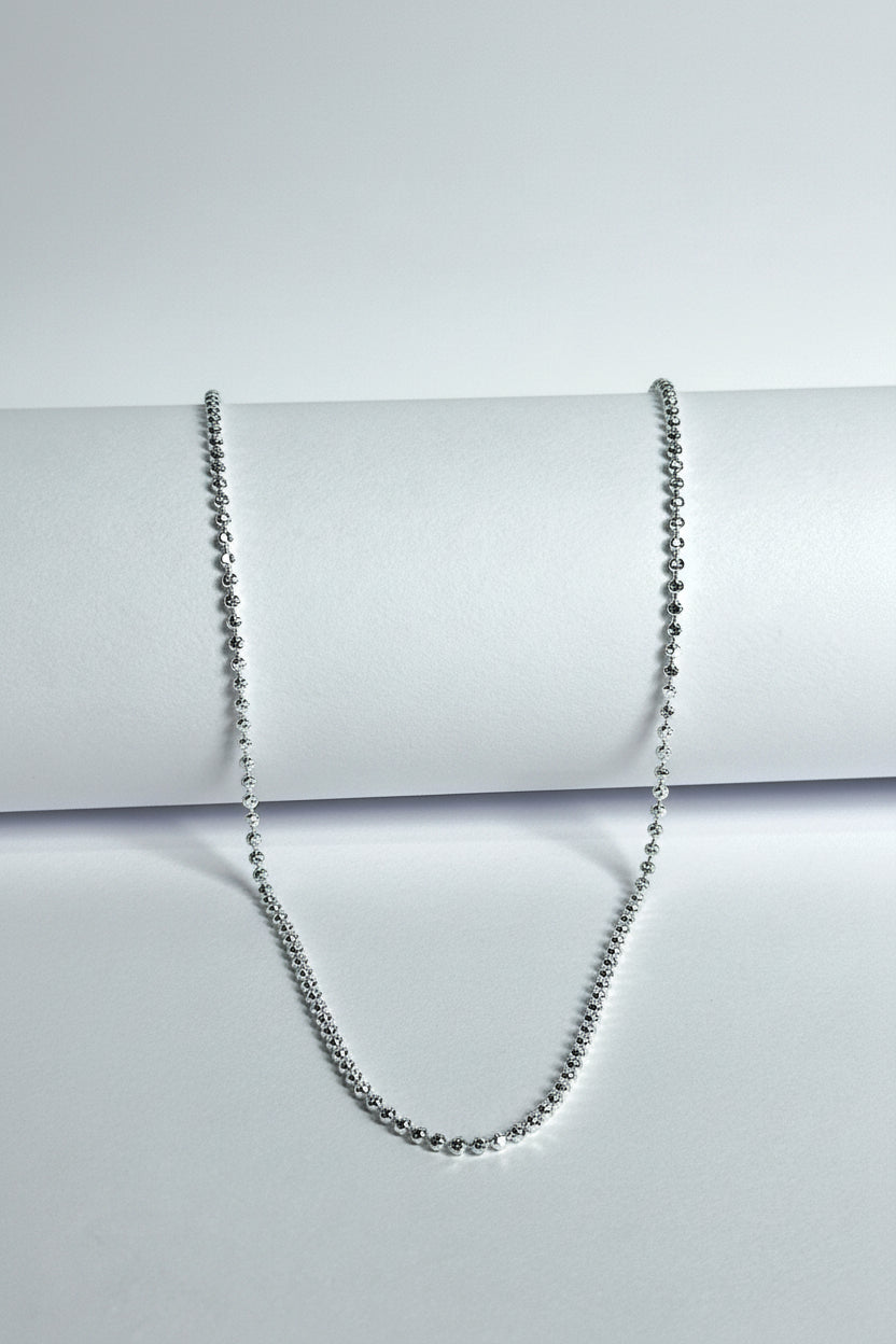Cadena para mujer - Balin diamantado - Plata ley 925