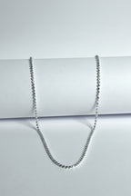 Cadena para mujer - Balin diamantado - Plata ley 925