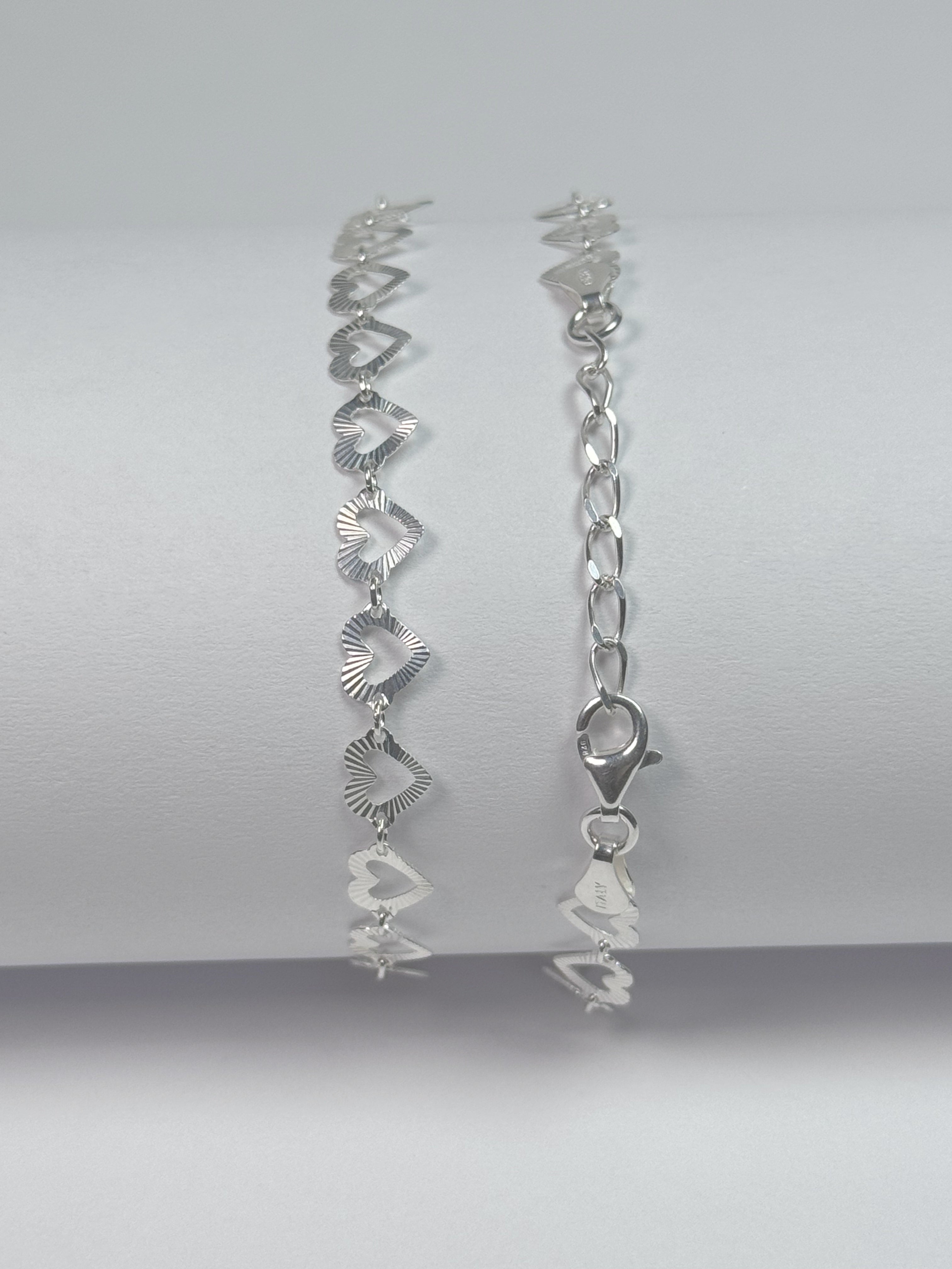Cadena para mujer - Corazones - Plata ley 925