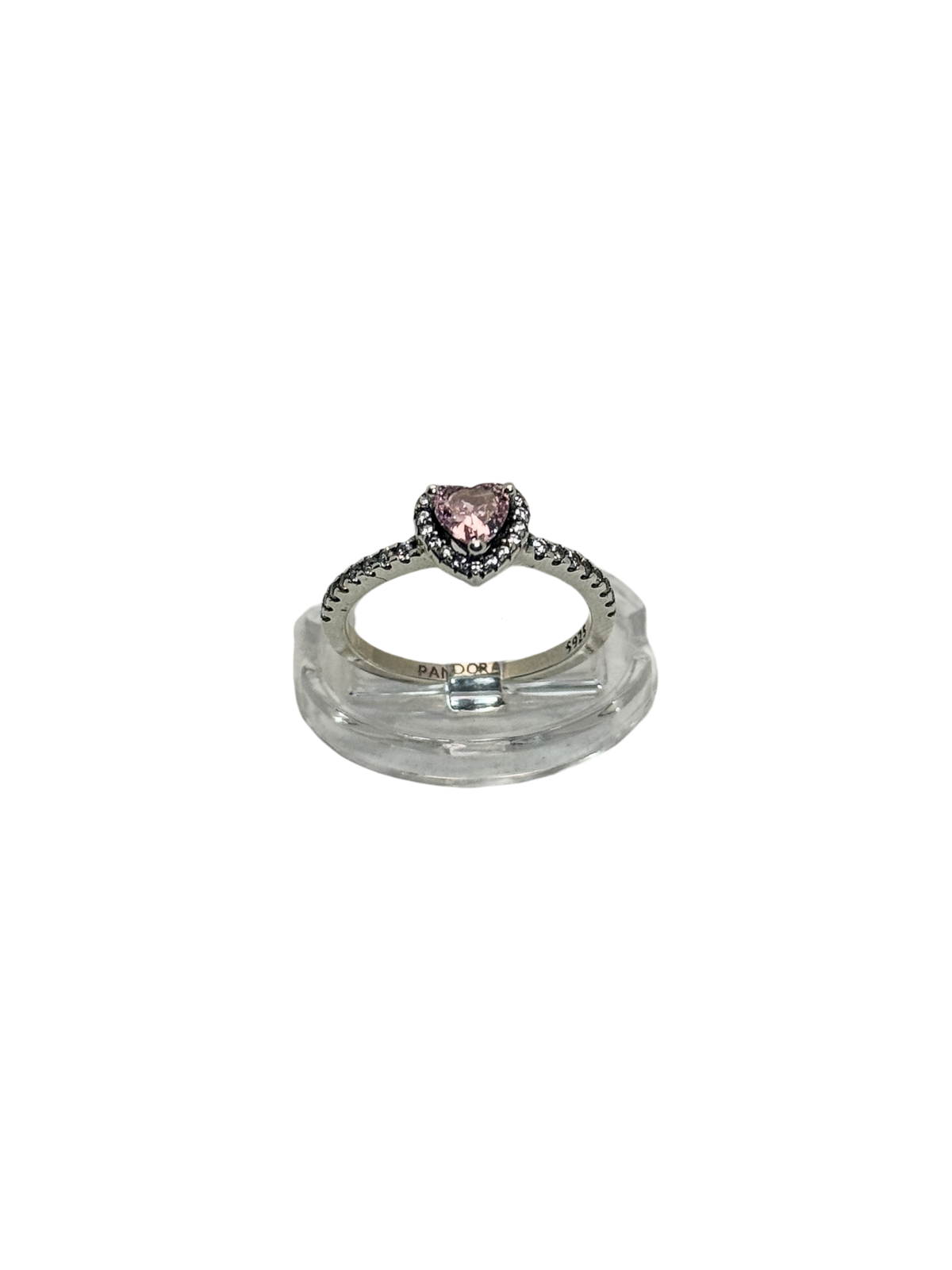 Anillo de promesa estilo halo corte corazon pequeño