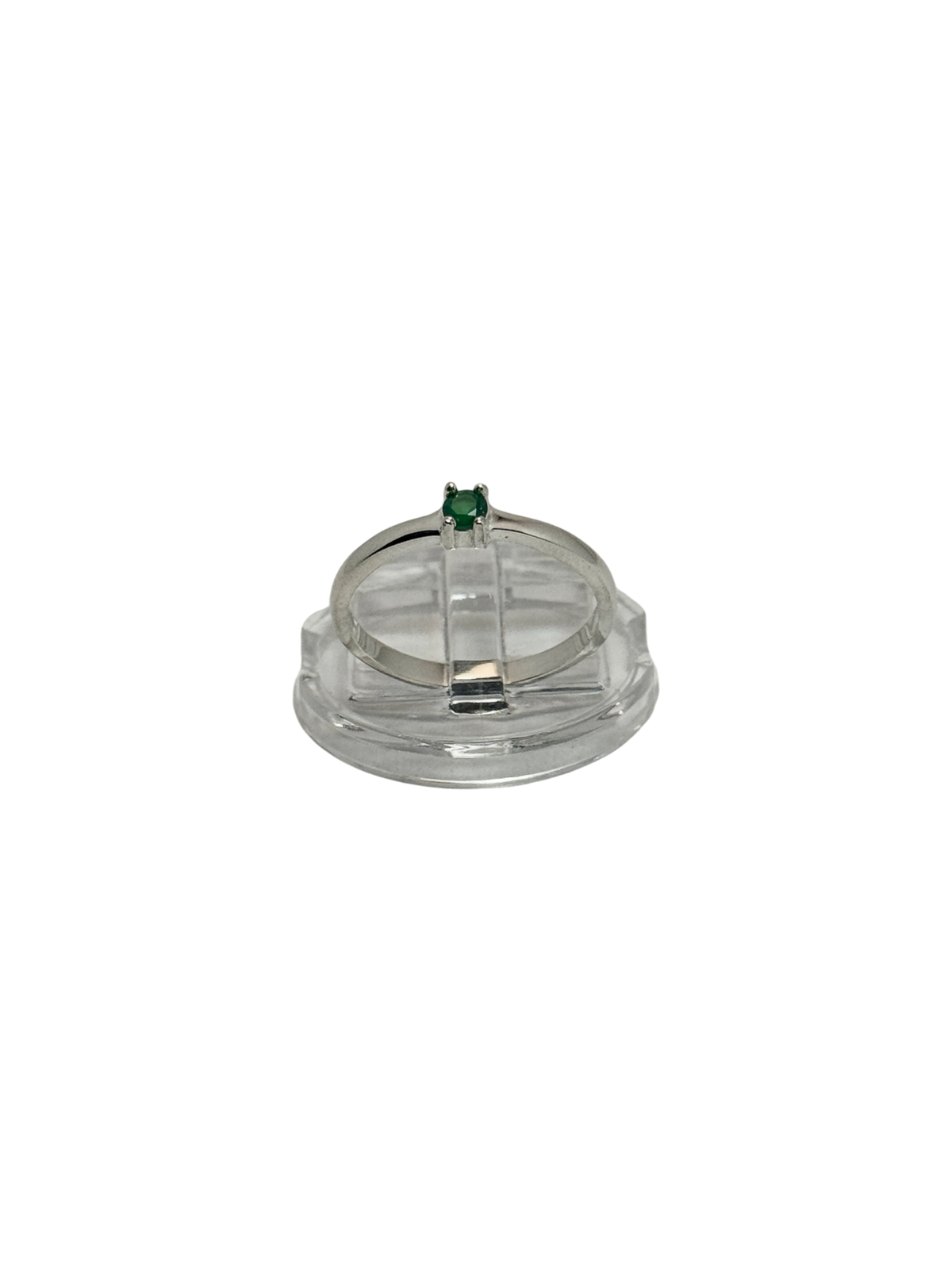 anillo de compromiso solitario con zircon verde