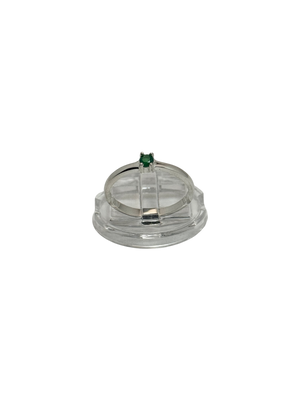 anillo de compromiso solitario con zircon verde
