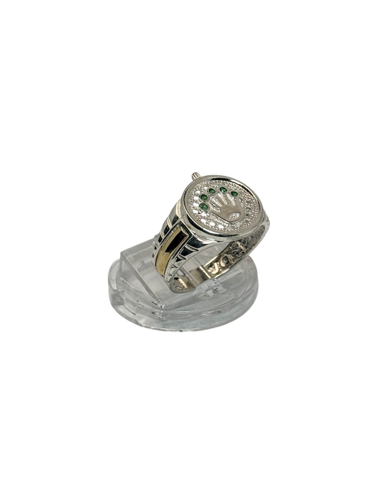 Anillo tipo sello corona de rolex